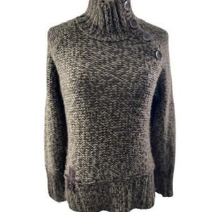 "LOLE" Vintage Chunky Heavy Sweater Button‎ Down Neck Grunge Tween Preppy Soft